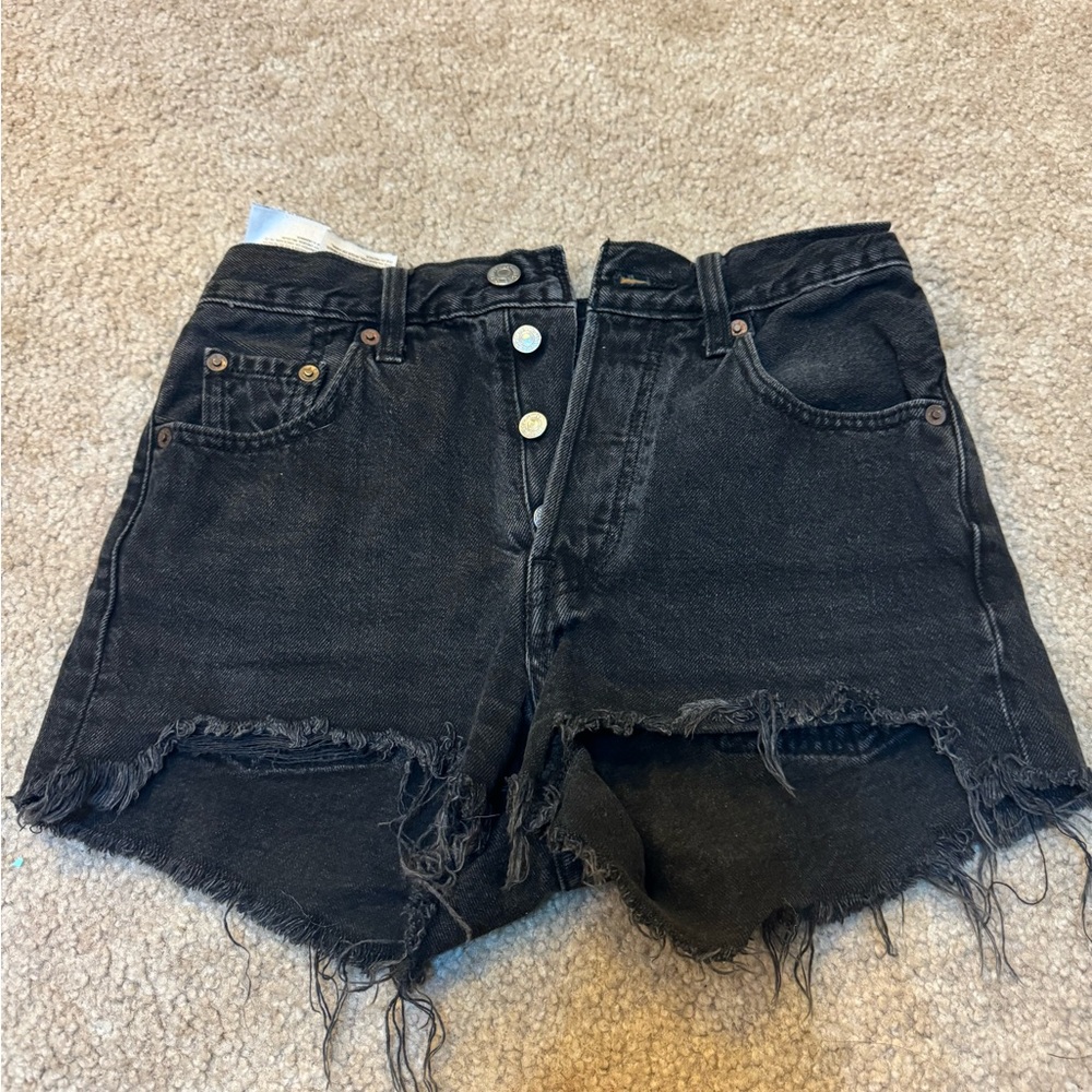 Levi’s black denim shorts